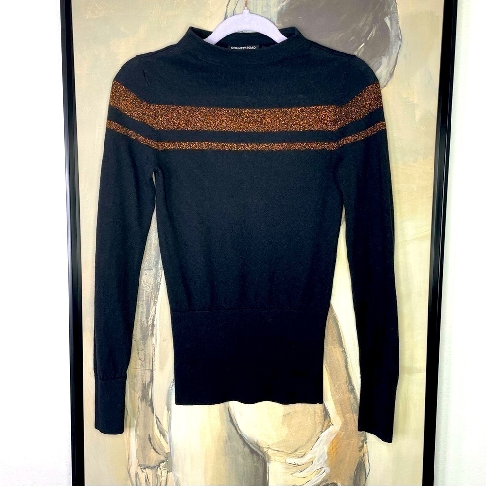 Country Road Black Wool Silk Blend Sweater